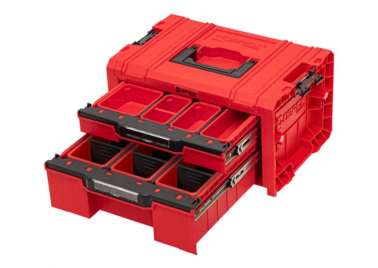 Skrzynka z szufladami Qbrick System PRO 2.0 DRAWER 2 TOOLBOX EXPERT RED Ultra HD Custom