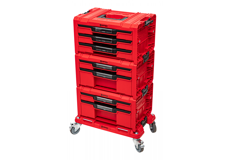 Zestaw szuflad na platformie kołowej Qbrick System PRO 2.0 DRAWER SET EXPERT RED Ultra HD