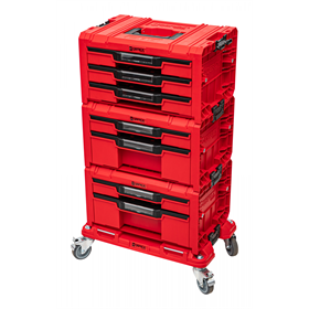 Zestaw szuflad na platformie kołowej Qbrick System PRO 2.0 DRAWER SET EXPERT RED Ultra HD Custom