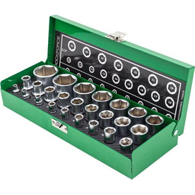 Klucze nasadowe 1/2", 1/4", zestaw 25 elementów Rockforce RF-50121G