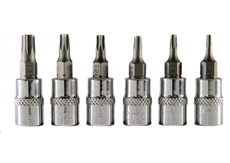 Klucze trzpieniowe 1/4" Torx T8-T30 zestaw (6szt) Rooks 01.4701