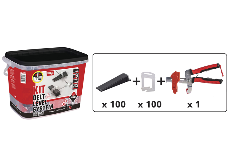 Zestaw do poziomowania płytek delta 1mm (3-12mm) Rubi 3913