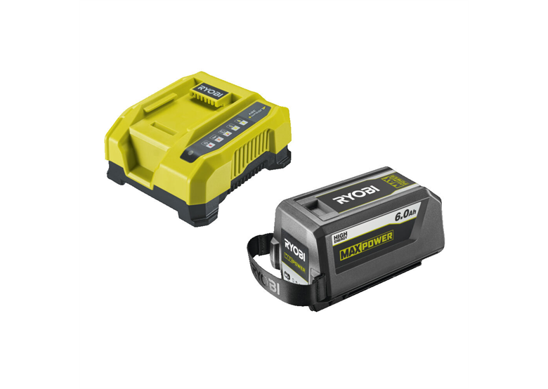 Zestaw startowy 36V: Akumulator 1x6,0Ah RY36B60B + ładowarka RY36C60A Ryobi MAX POWER RY36BK60B-160