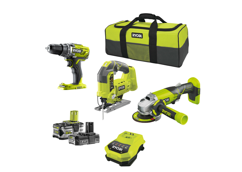 Zestaw elektronarzędzi 18V Ryobi ONE+ R18CK3C-252S 1x5.0Ah, 1x2.0Ah