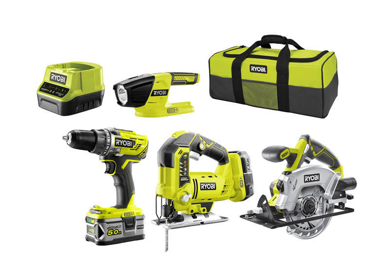 Zestaw elektronarzędzi 18V Ryobi ONE+ R18CK4A-252S 1x5.0Ah, 1x2.0Ah