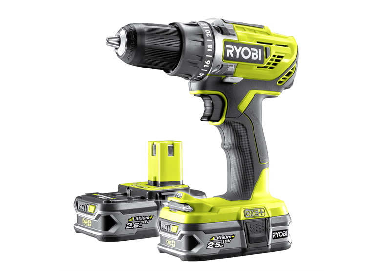 Wiertarko-wkrętarka Ryobi ONE+ R18DD3-225S 2x2,5Ah
