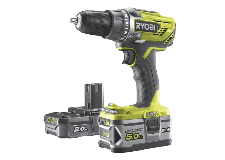 Wiertarko-wkrętarka Ryobi ONE+ R18DD3-252S 1x2,0Ah, 1x5,0Ah