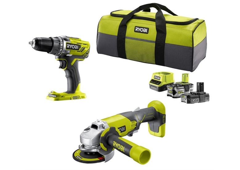Zestaw elektronarzędzi 18V Ryobi ONE+ R18DDAG-252S 1x5.0Ah, 1x2.0Ah