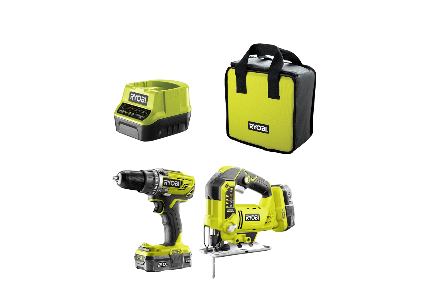 Zestaw elektronarzędzi akumulatorowych 18V Ryobi ONE+ R18DDJS-220S ...