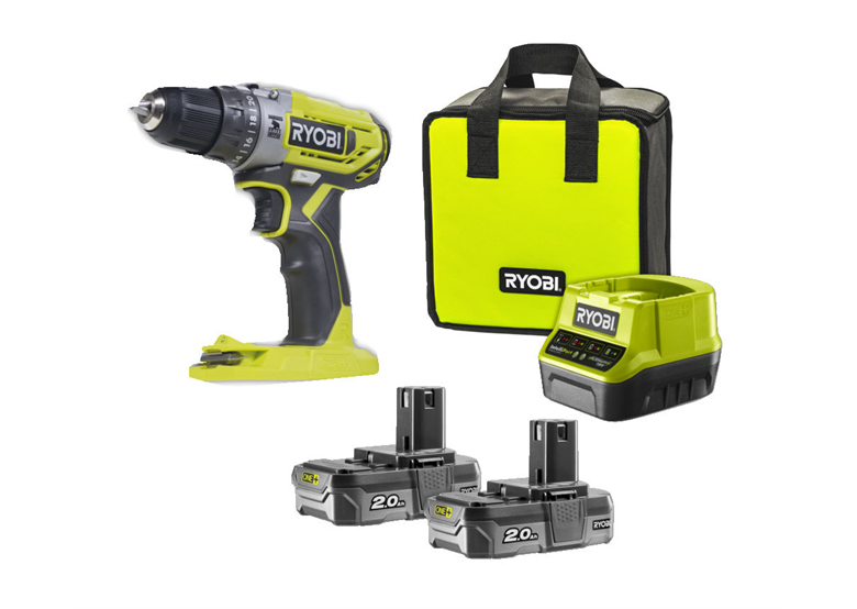 Wiertarko-wkrętarka udarowa Ryobi ONE+ R18PD2-220S 2x2,0Ah