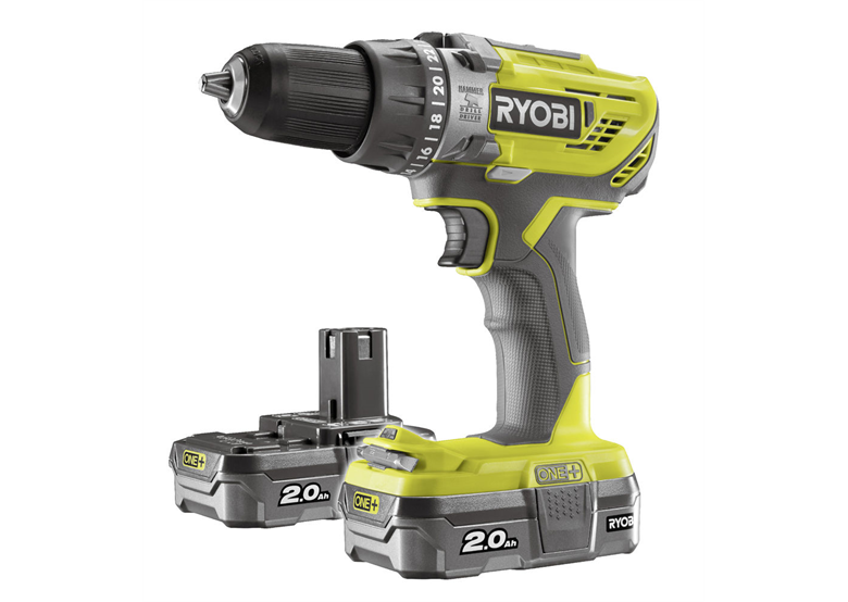 Wiertarko-wkrętarka udarowa Ryobi ONE+ R18PD3-220S 2x2,0Ah