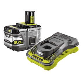 	 Zestaw startowy 18V: Akumulator 1x9,0Ah RB18L90 + ładowarka RC18150  Ryobi ONE+ RC18150-190