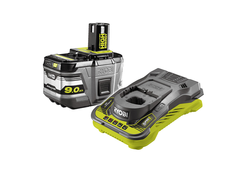 	 Zestaw startowy 18V: Akumulator 1x9,0Ah RB18L90 + ładowarka RC18150  Ryobi ONE+ RC18150-190