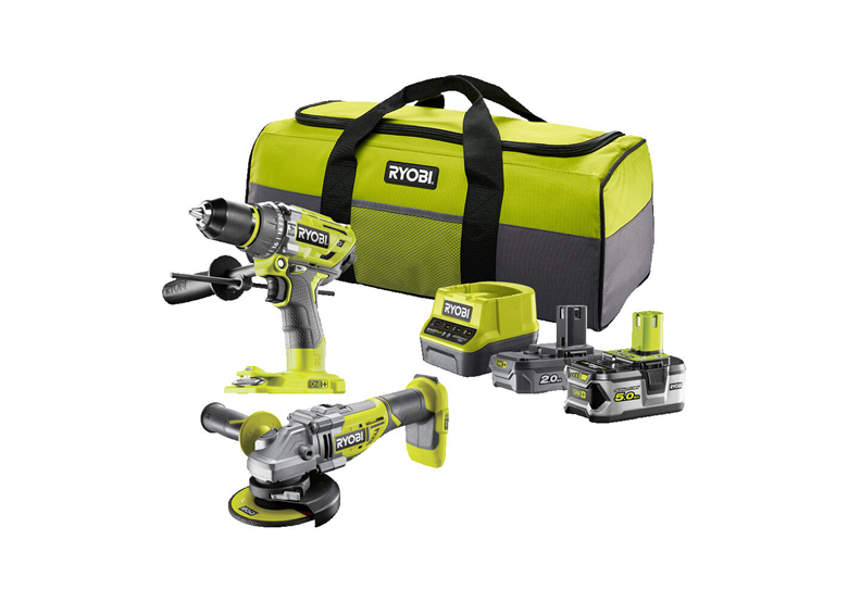 Zestaw elektronarzędzi 18V Ryobi ONE+ RCK182BL-252S 1x5.0Ah, 1x2.0Ah