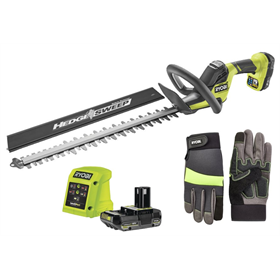 Nożyce do żywopłotu Ryobi ONE+ RY18HT55A-120 1x2,0Ah + Rękawice ogrodowe Power roz. L Ryobi RAC811L