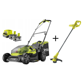Kosiarka akumulatorowa Ryobi ONE+ RY18LM37A-240 2x4,0Ah + Podkaszarka akumulatorowa Ryobi ONE+ RY18LT23A-0_P