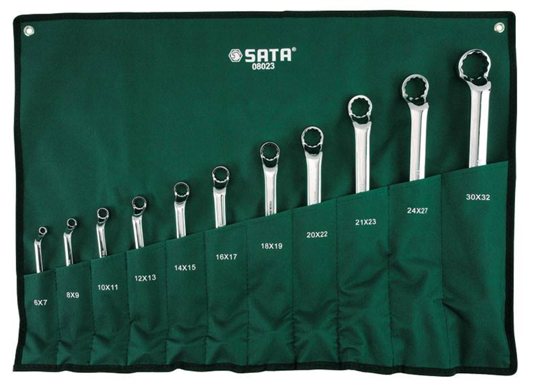 Zestaw 11 kluczy oczkowych deep offset 70% Sata S08023