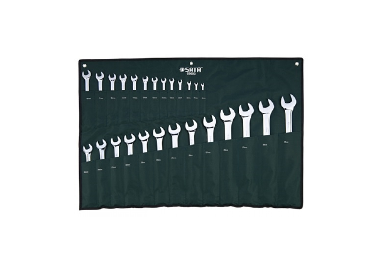 Zestaw 26 kluczy płasko-oczkowych w saszetce Sata ST09093