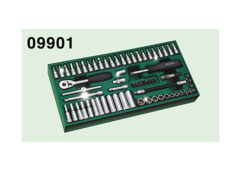 Zestaw 66 kluczy nasadowych 1/4" Sata ST09901SJ