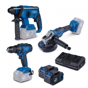 Zestaw narzędzi akumulatorowych 18V Scheppach BPS100 2x4.0Ah