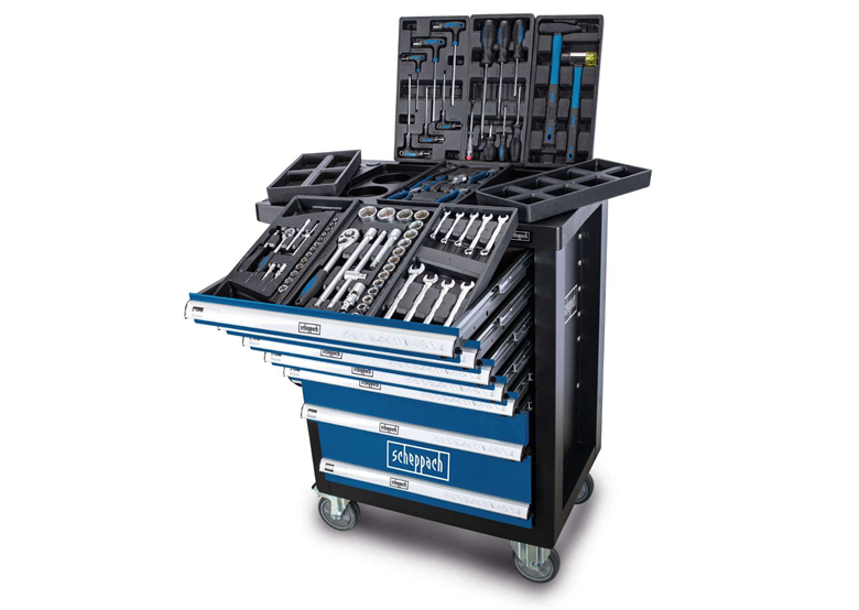 Wózek narzędziowy z wyposażeniem, 71 szt. Scheppach TW1100