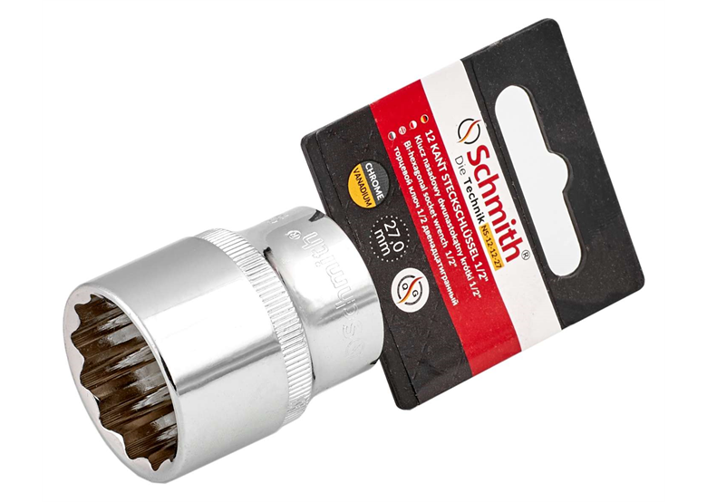 Klucz nasadowy dwunastokątny krótki 1/2" 27mm Schmith NS-12-12-27