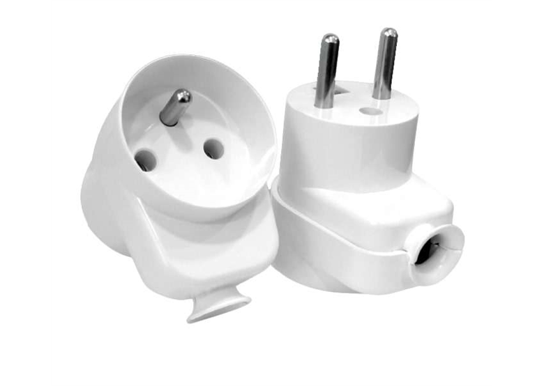 Wtyczka kątowa z gniazdem 2p+z, 16a, 250v Schmith SWK-01