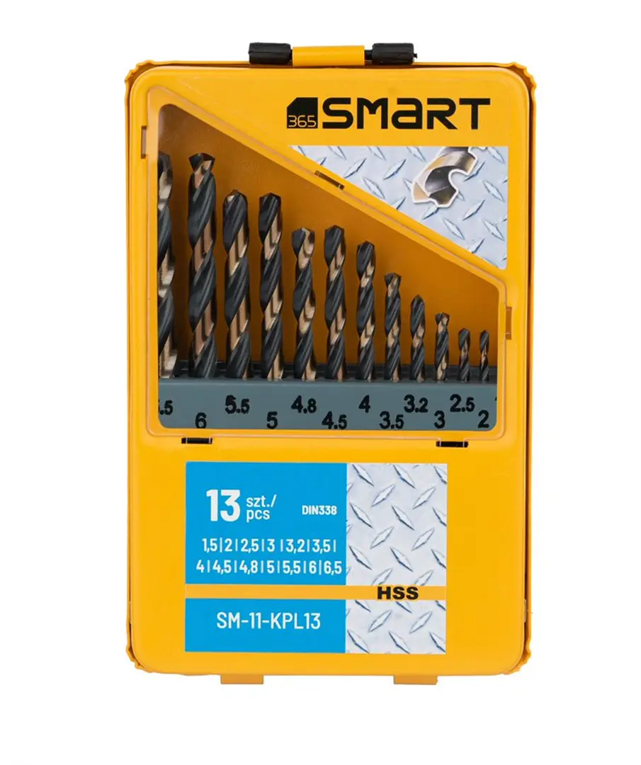 Komplet wierteł HSS do metalu, 13szt. Smart365 SM-11-KPL13