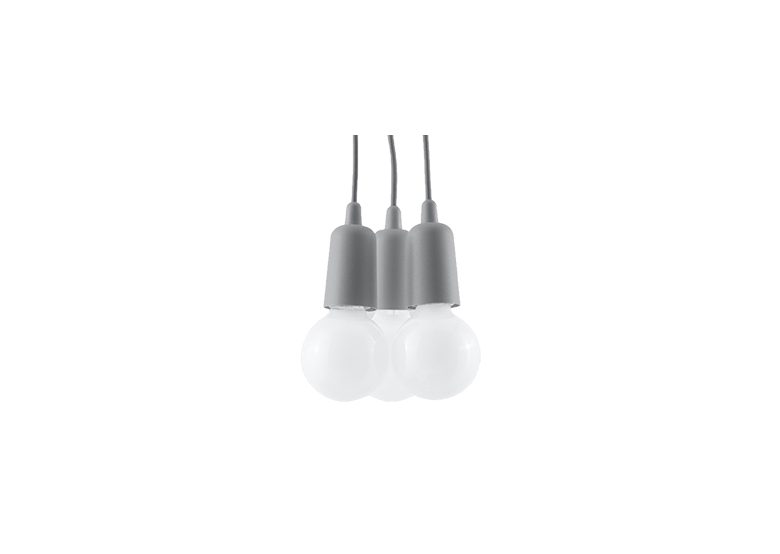 Lampa wisząca DIEGO 3 szara Sollux Lighting Nickel