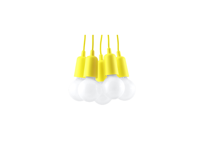 Lampa wisząca DIEGO 5 żółta Sollux Lighting Nickel