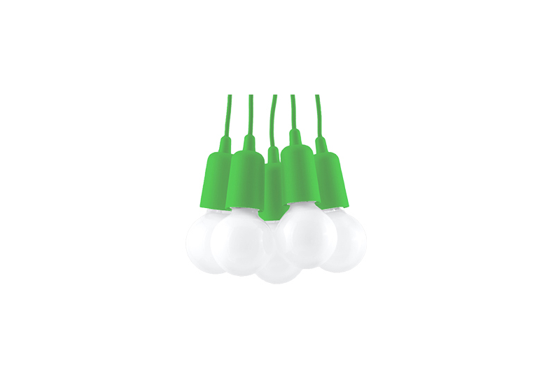 Lampa wisząca DIEGO 5 zielony Sollux Lighting Nickel