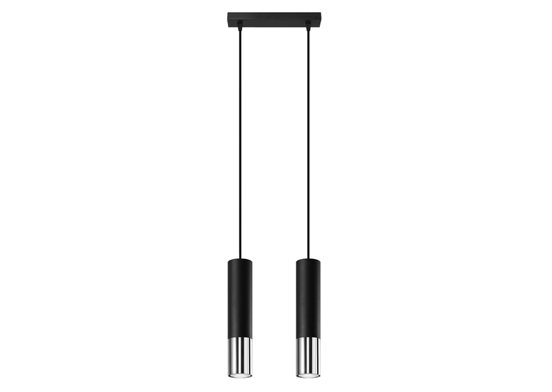 Lampa wisząca LOOPEZ 2 czarny/chrom Sollux Lighting Ocean Green