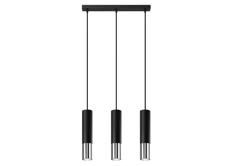 Lampa wisząca LOOPEZ 3L czarny/chrom Sollux Lighting Ocean Green