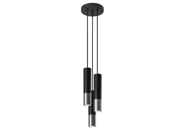 Lampa wisząca LOOPEZ 3P czarny/chrom Sollux Lighting Ocean Green