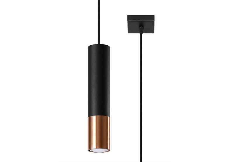 Lampa wisząca LOOPEZ 1 czarny/miedź Sollux Lighting Ocean Green