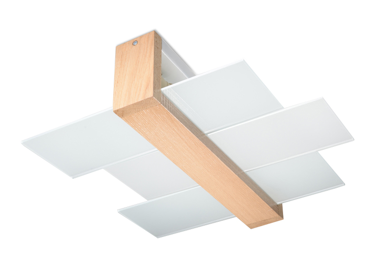 Plafon FENIKS 2 naturalne drewno Sollux Lighting Peach Puff