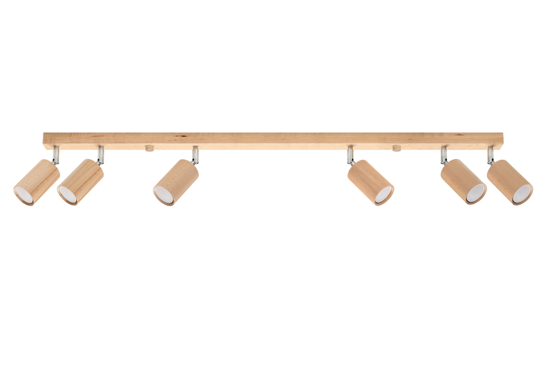 Plafon BERG 6 naturalne drewno Sollux Lighting Peach Puff