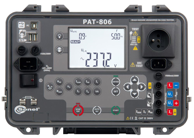 Miernik bezpieczeństwa sprzętu elektrycznego PAT-806 Sonel WMPLPAT806