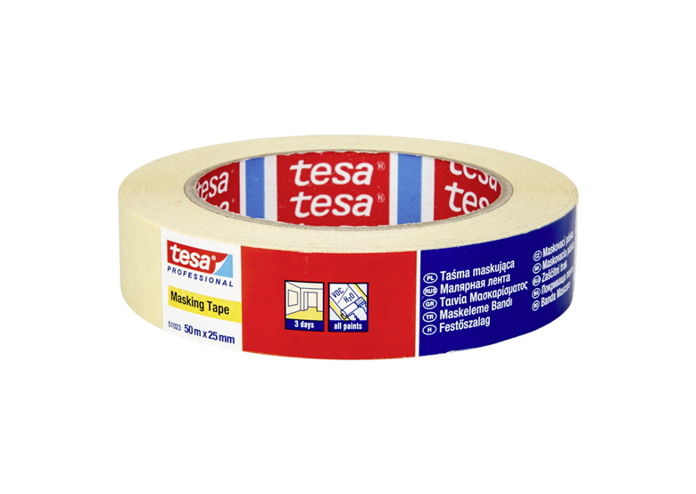 Taśma profesjonalna malarska 3 dni 50m x 25mm Tesa 51023