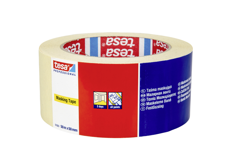 Taśma profesjonalna malarska 3 dni 50m x 50mm Tesa 51023