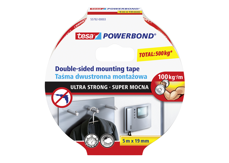 Taśma montażowa  POWERBOND super mocna 5m x 19mm Tesa 55792