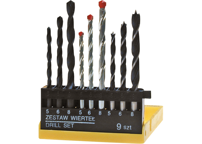 Wiertła różne (metal/beton/drewno) 9szt. Top Tools 60H009