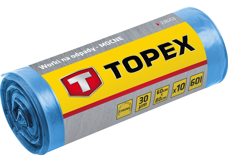 Worki na odpady 240L, niebieskie 10szt. Topex 23B259