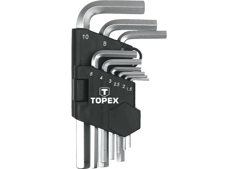 Klucze sześciokątne 1.5-10mm, zestaw 9szt., krótkie Topex 35D955