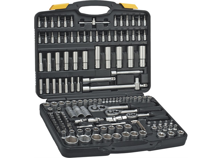 Klucze nasadowe 1/4", 3/8", 1/2", zestaw 150szt. Topex 38D687