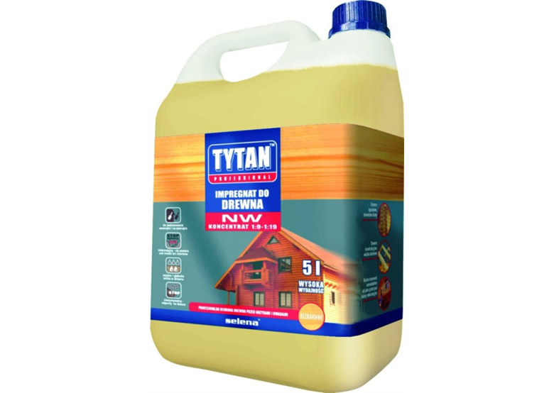 Impregnat do drewna nw koncentrat bezbarwny 5l Tytan IMPRE KO5LBE