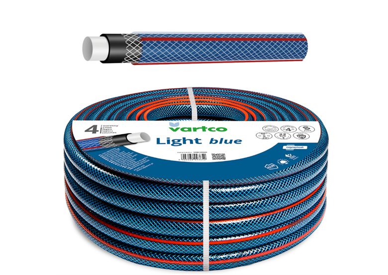 Wąż ogrodowy 1/2" 20 m 4-warstwowy Vartco LIGHT BLUE 1008120020