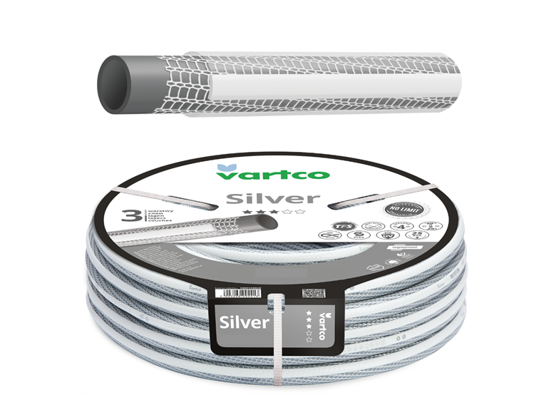 Wąż ogrodowy 1/2" 20m 3-warstwowy Vartco SILVER TFS 1009120020