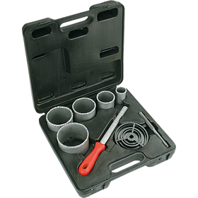 Otwornice wolframowe 32-83mm, zestaw 5szt. + pilnik Verto 60H900