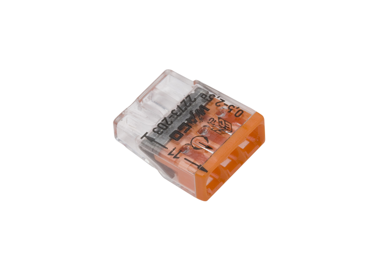 Szybkozłączka 3x 0,5-2,5mm2 transparentna/pomarańczowa 100szt. Wago 12274